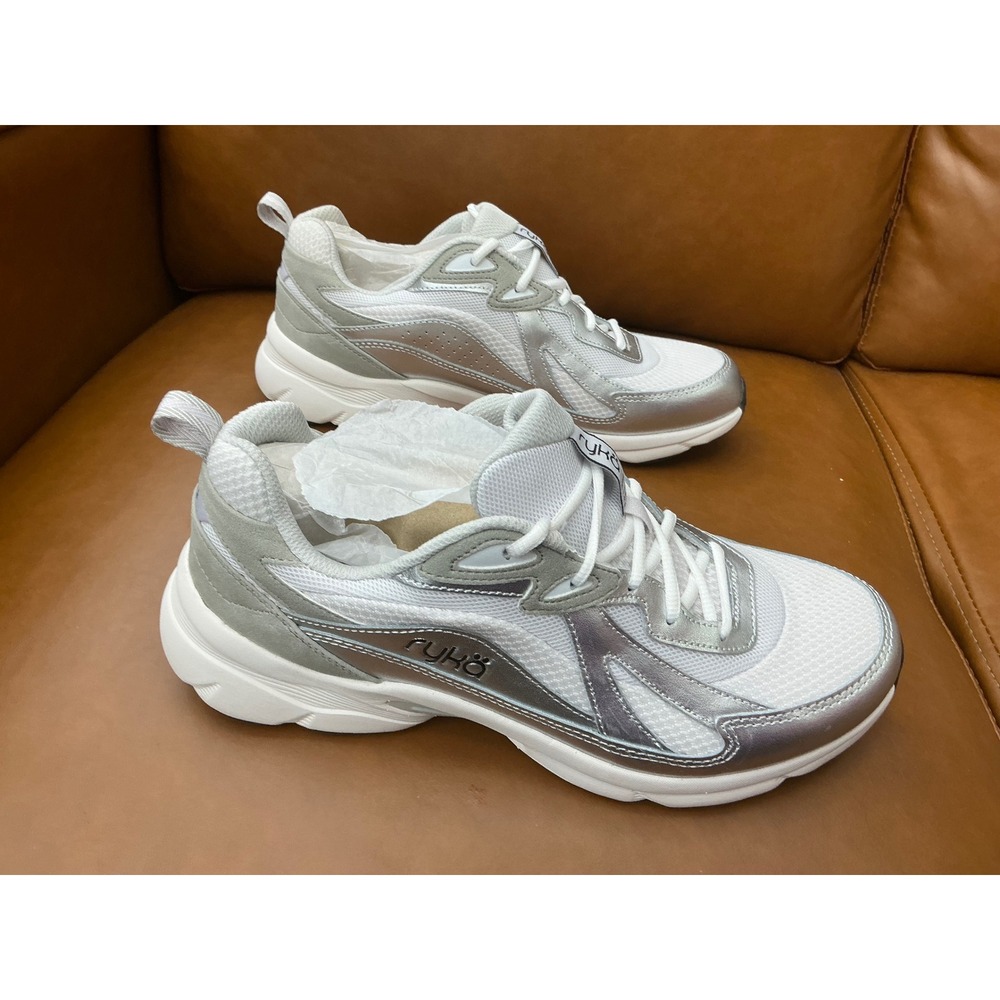 Ryka Skyrise Walking Sneakers Womens 10W Silver New Water Repellent Metallic